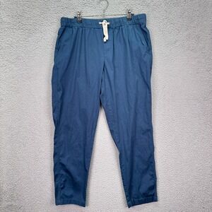 Pact Pants Mens L Blue Organic Cotton Drawstring Jogger Sustainable Eco Lounge
